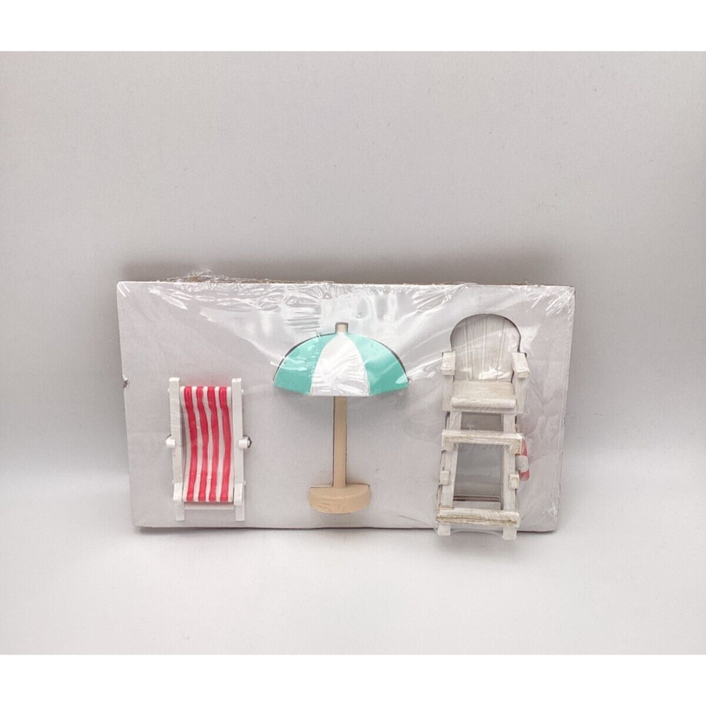 Target Bullseye Playground Fairy Garden Figure Set of 3 Beach Nautical. NEW